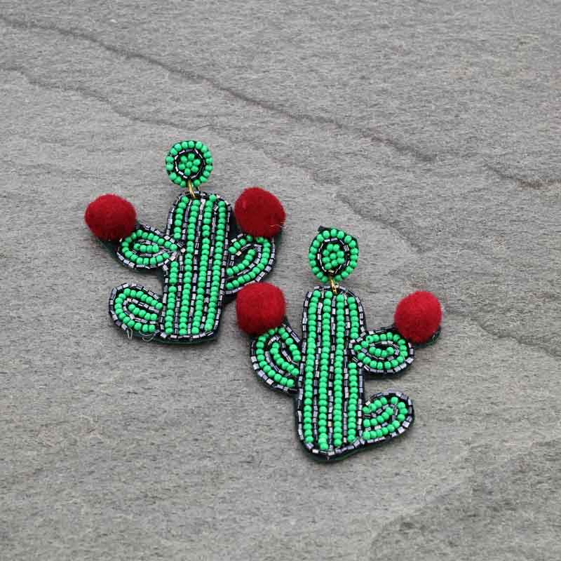 Cactus Seed Bead Post Earrings