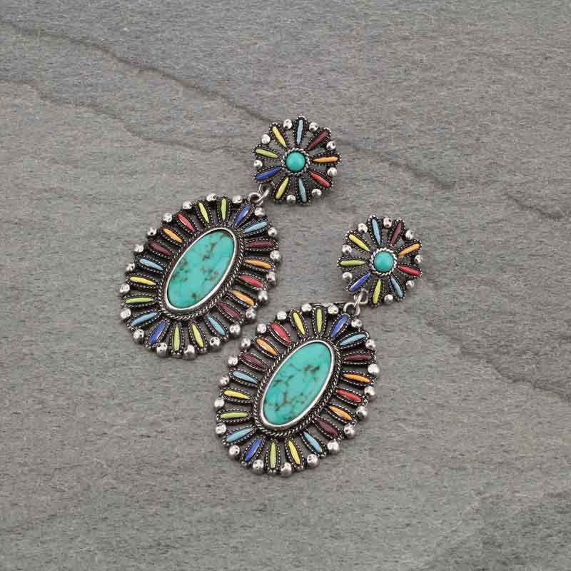 Western Style Stone Post Earrings