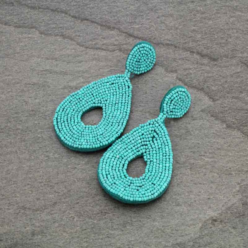 Seed Beaded Post Earrings