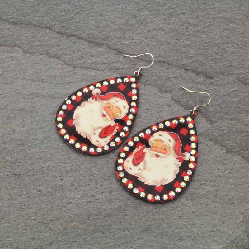 Christmas Santa Claus Fish Hook Earrings