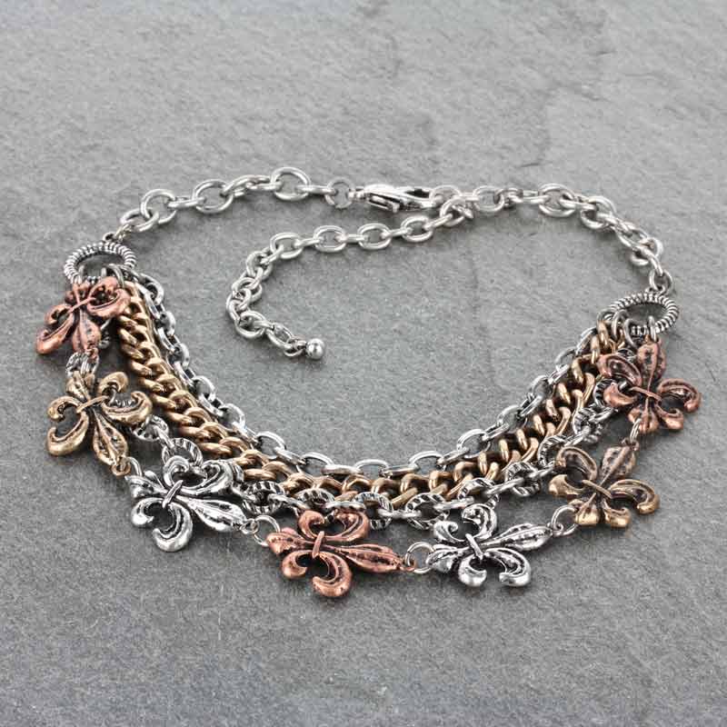 Fleur De Lis Boots Charm Anklet - Image 2
