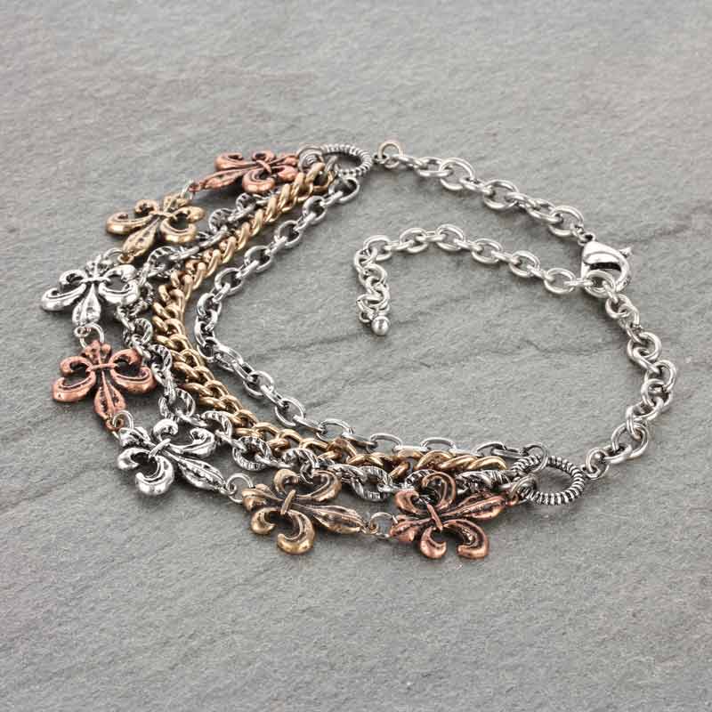 Fleur De Lis Boots Charm Anklet