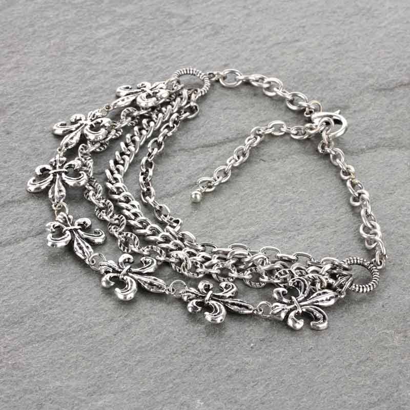 Fleur De Lis Boots Charm Anklet