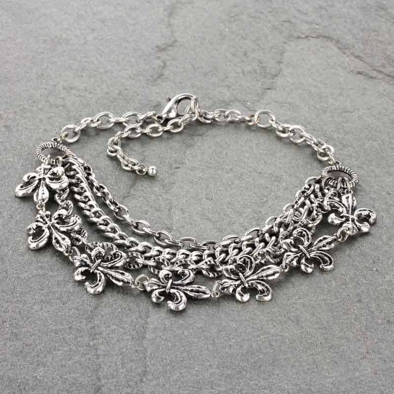 Fleur De Lis Boots Charm Anklet - Image 2