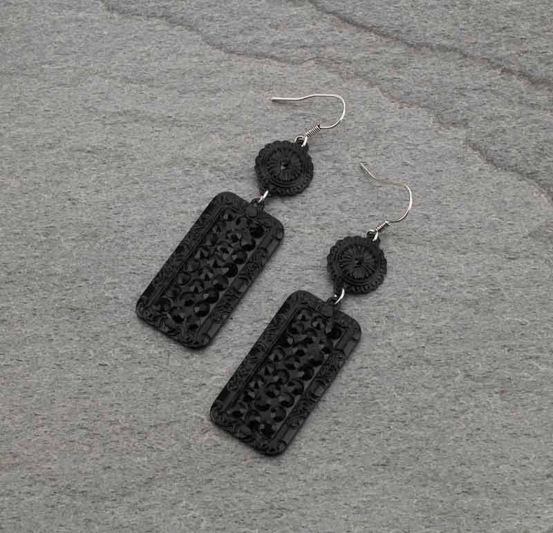 Western Stone Fish Hook Earrings