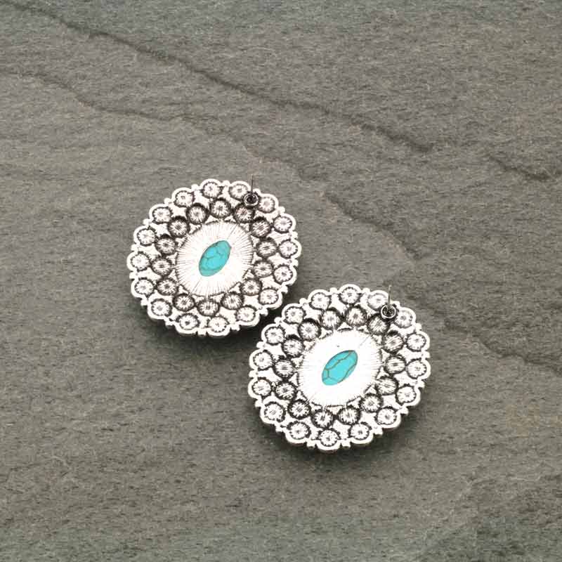 Western Stone Post Earrings - Image 3