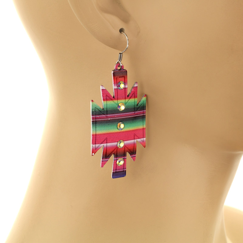 Western Aztec Casting Fish Hook Earrings - Image 2