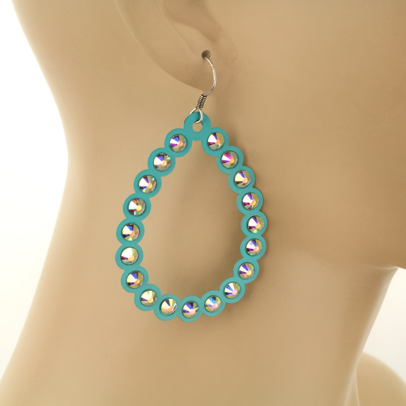 Tear Drop Fish Hook Earrings - Image 2
