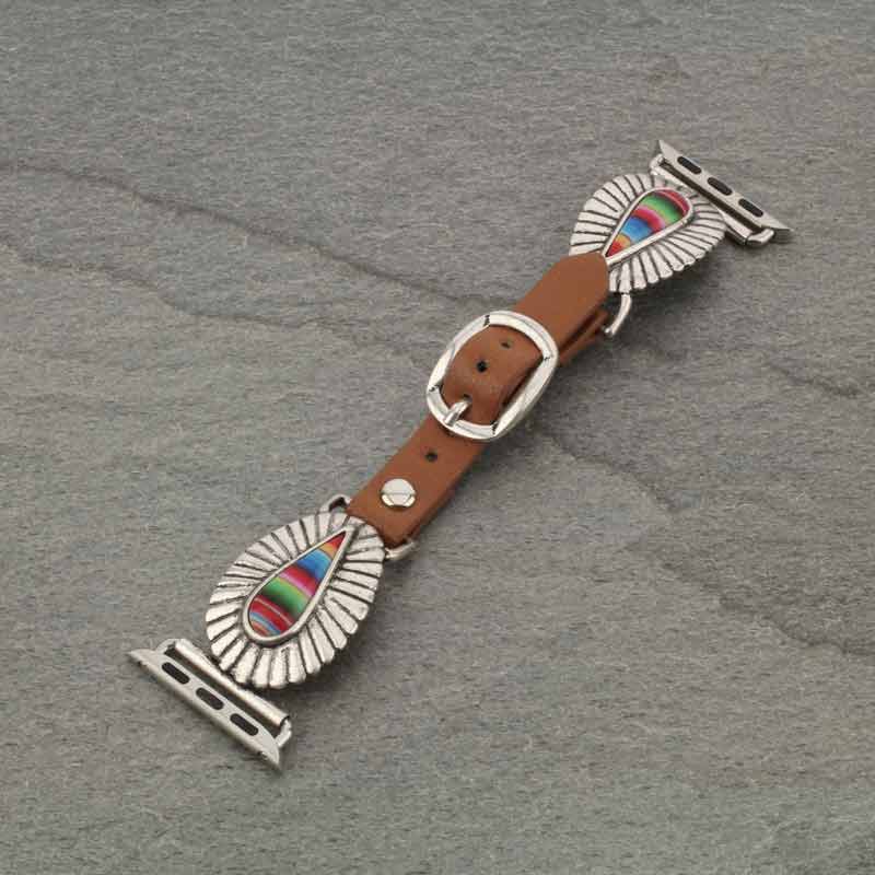 Large Western Design Apple Watch Leather Band