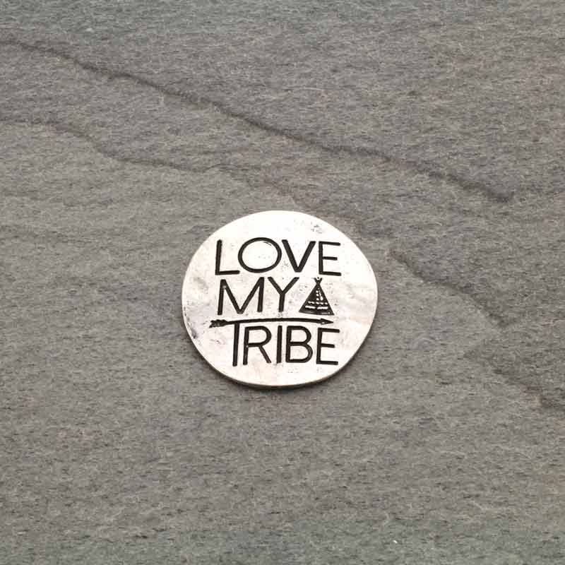 "LOVE MY TRIBE" Self Phone Grip Adhesive Charm