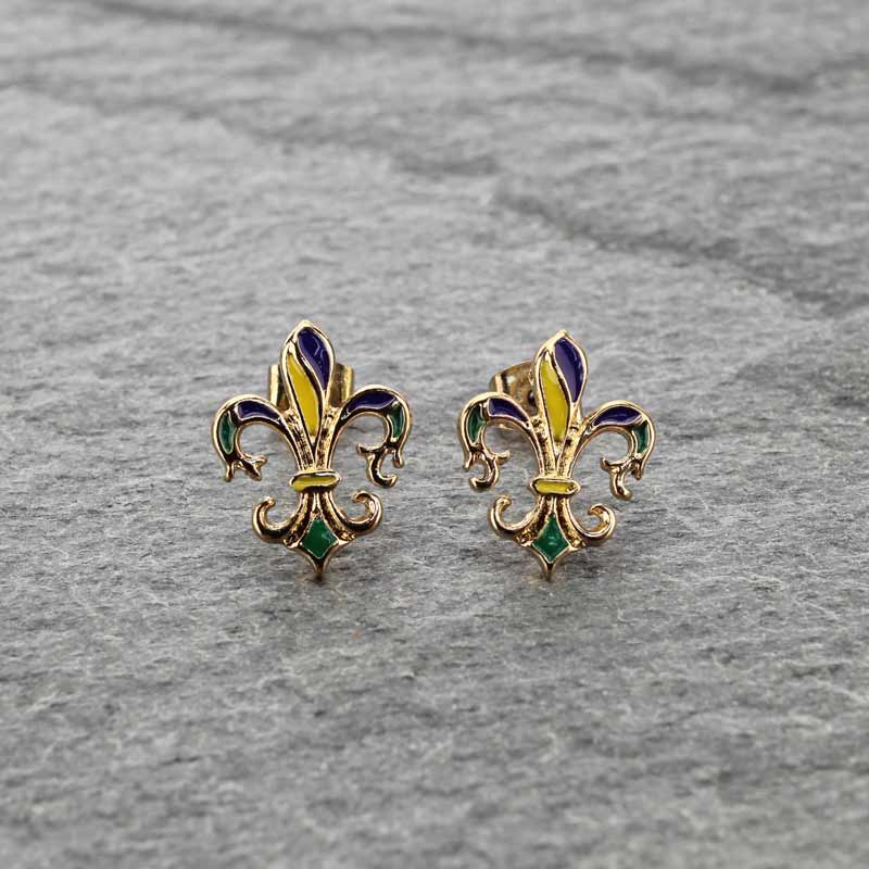 Fleur De Lis "Mardi Gras" Earrings