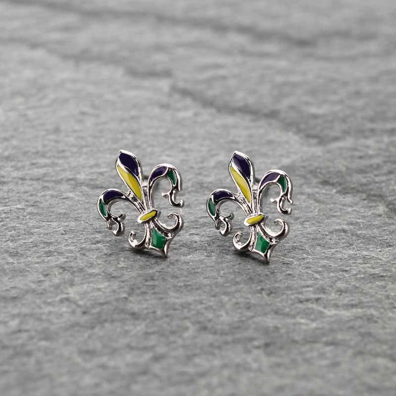 Fleur De Lis "Mardi Gras" Earrings