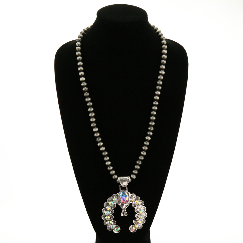 Western Squash Blossom Pendant Necklace - Image 2