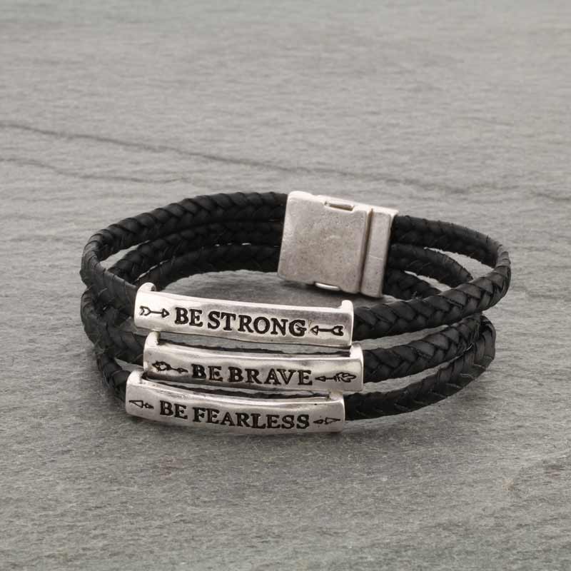 Inspiration with Leather Magnetic Bracelet