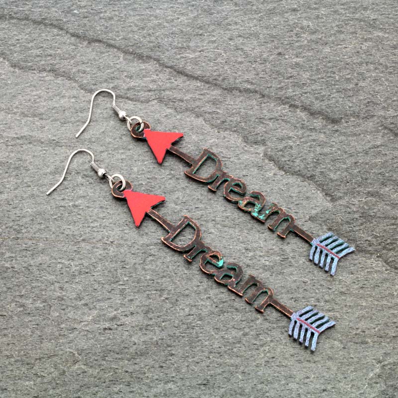 Patina Arrow "Dream" Fish Hook Earrings