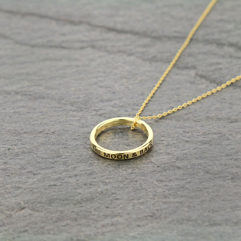 "I ♡ YOU THE MOON and BACK" Fashion Necklace
