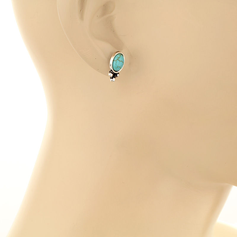 3 Pair Western Turquoise Earring Set - Image 2