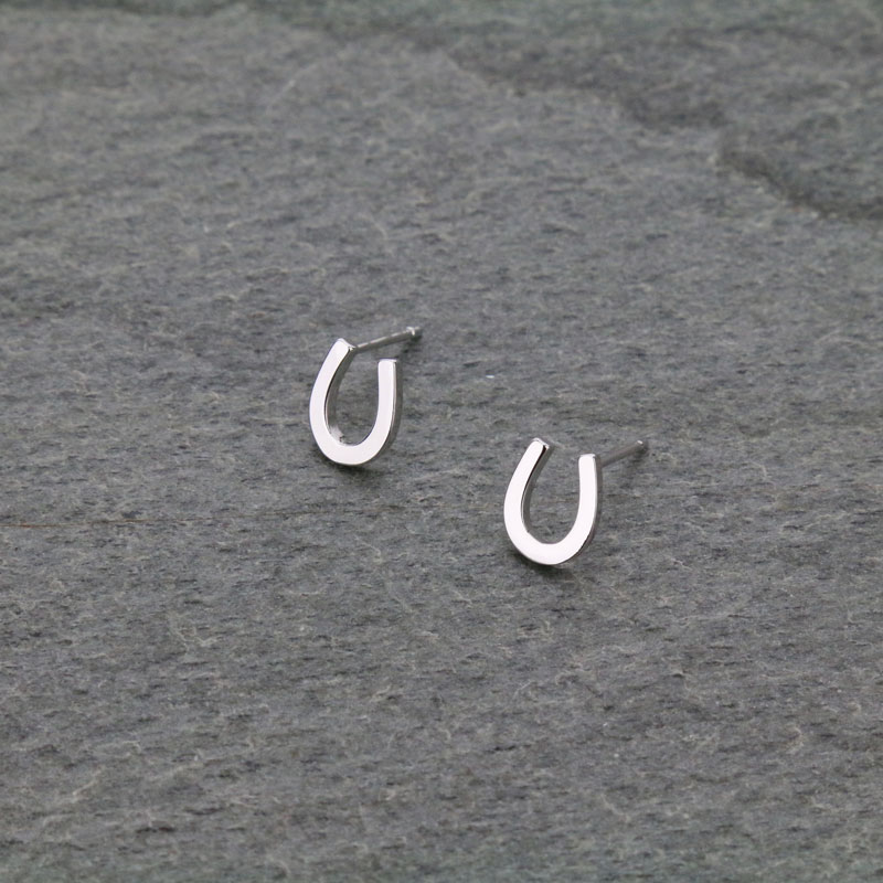 Fashion Brass Horseshoe Post Earrings