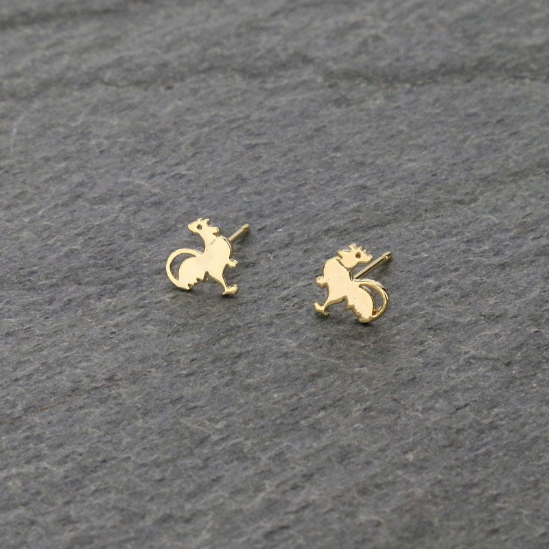 Fashion Brass Rooster Post Earrings