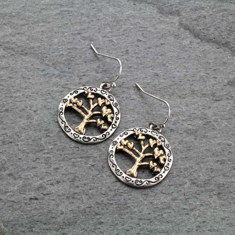 Western Tree Fish Hook Earrings