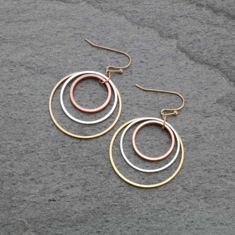 Circle Shape Fish Hook Earrings