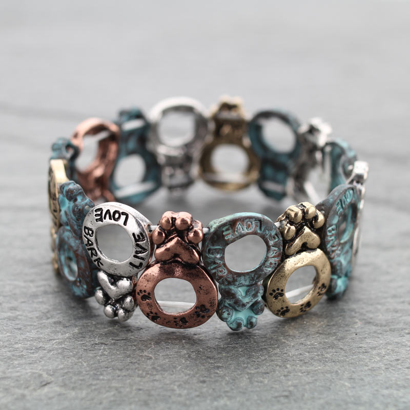 "LIVE LOVE BARK" Paw Stretch Bracelet - Image 2