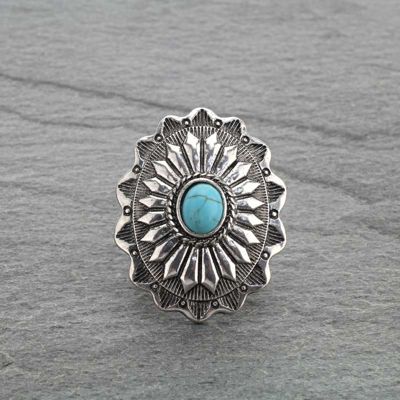 Western Style Concho Scarf Slide