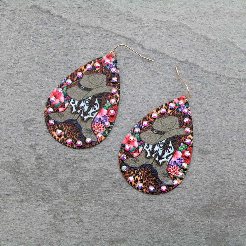 Western Cowboy Teardrop Fish Hook Earrings