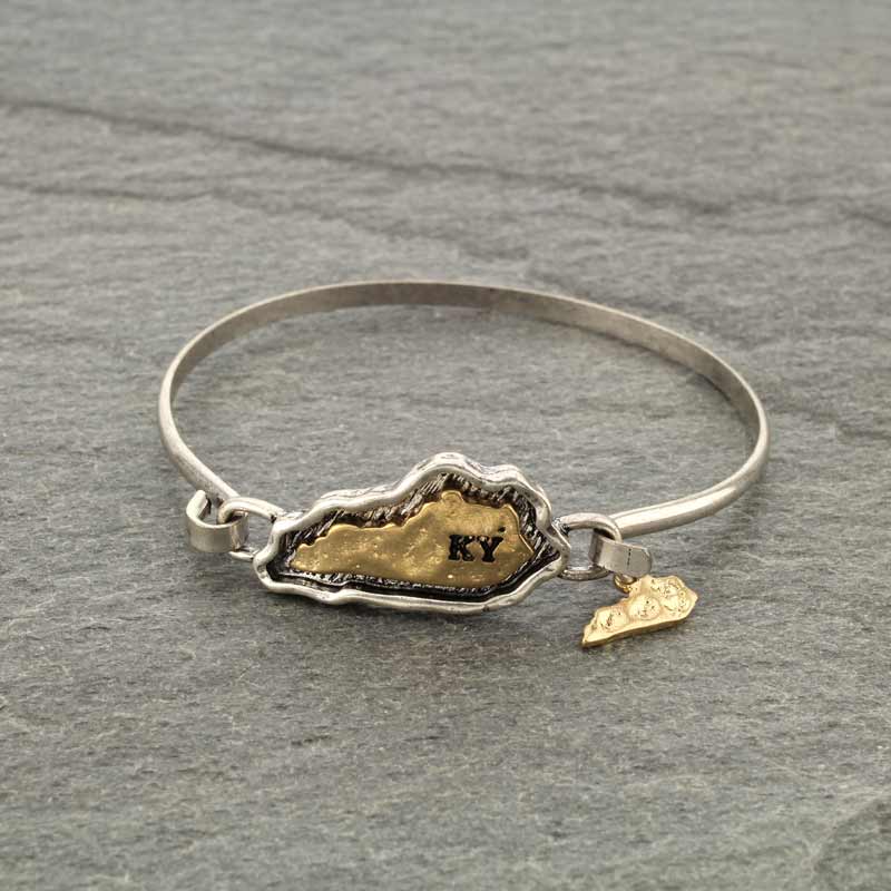 Kentucky State Map Wire Bangle Bracelet