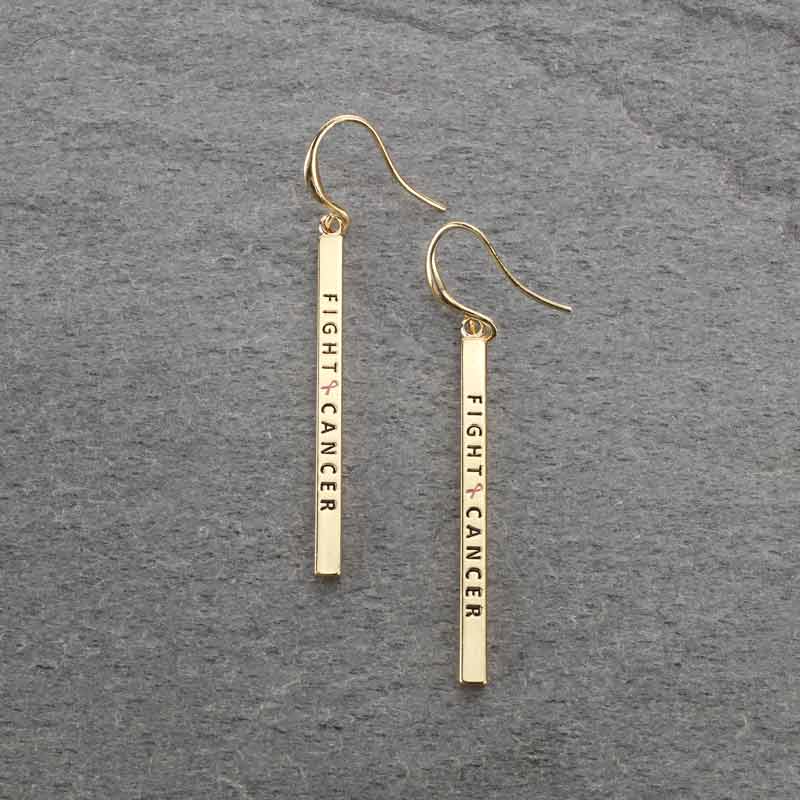 Breast Cancer Fish Hook Earrings