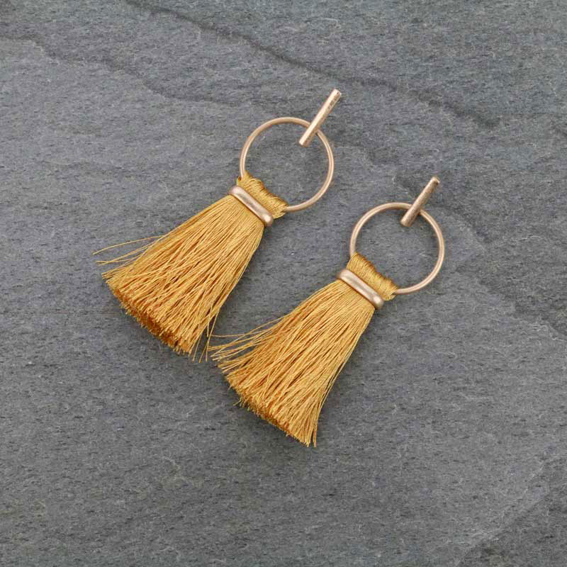2.5" Tassel with Metal Post Earrings