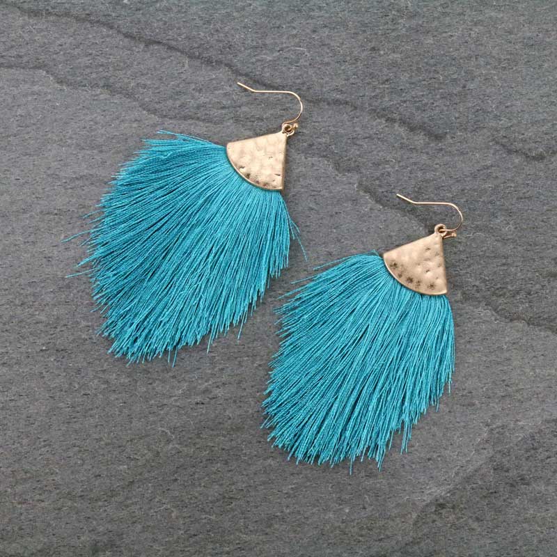 3" Tassel Metal Fish Hook Earrings
