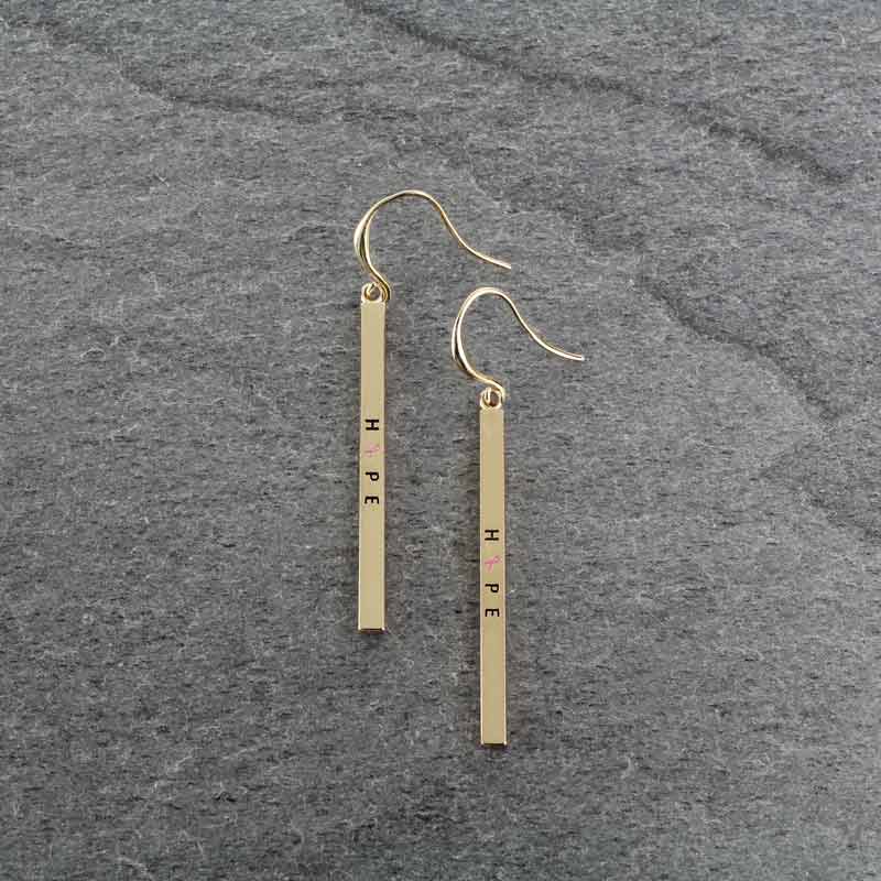 Breast Cancer Fish Hook Earrings