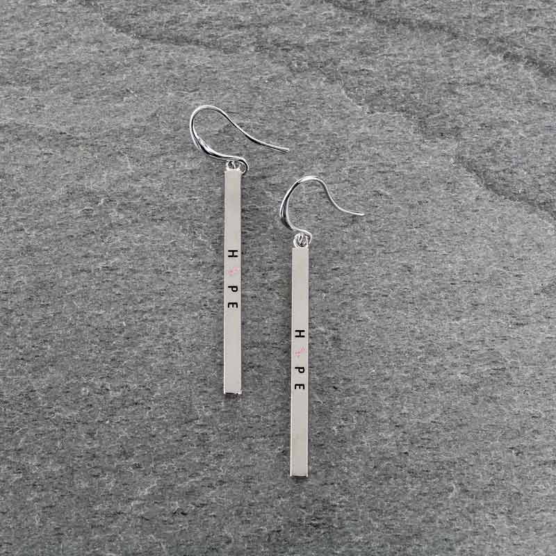 Breast Cancer Fish Hook Earrings