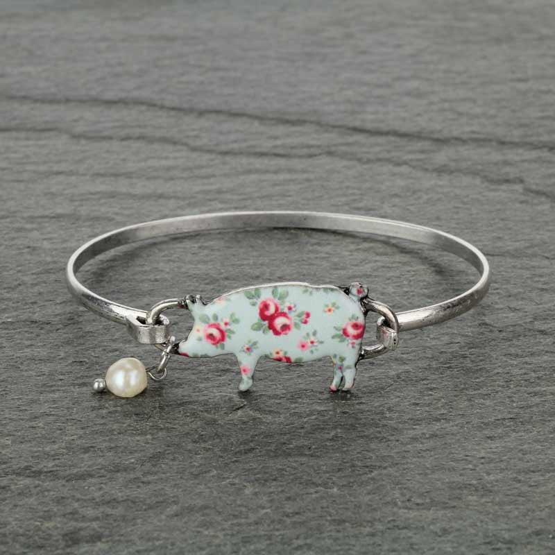Pig Floral Wire Bracelet