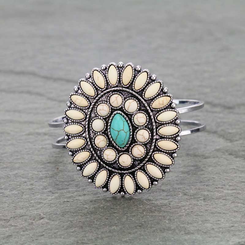 Western Style Stone Hinge Bracelet