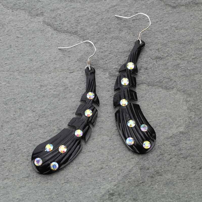 Western Feather Fish Hook Earrings