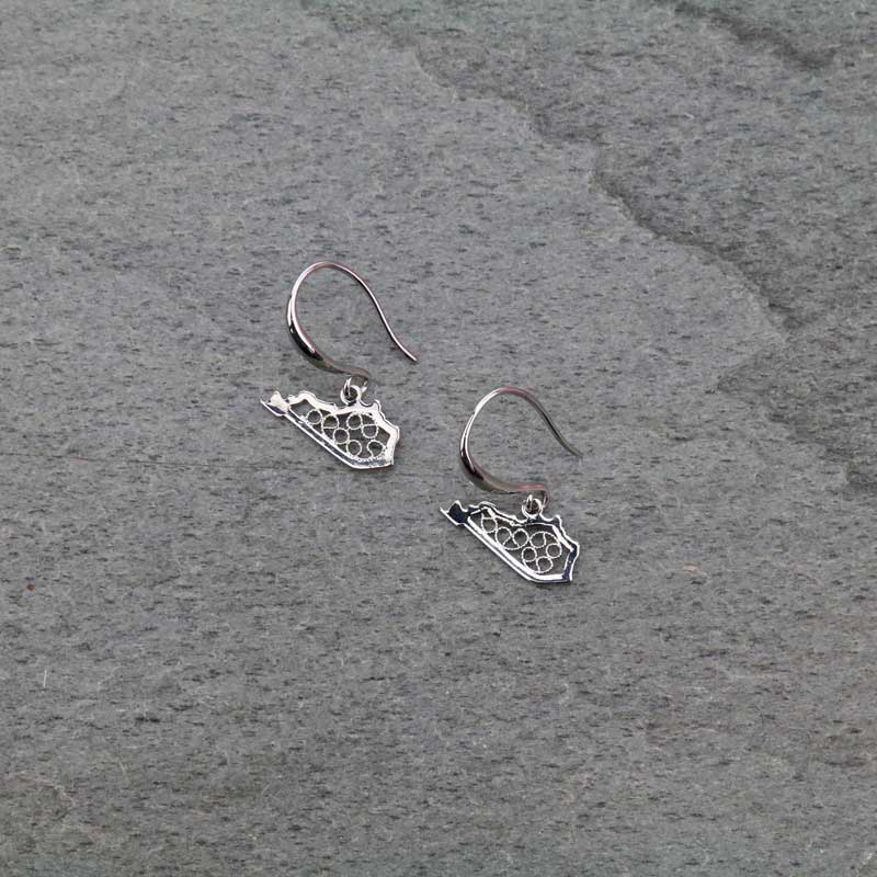 Brass Kentucky Map Fish Hook Earrings