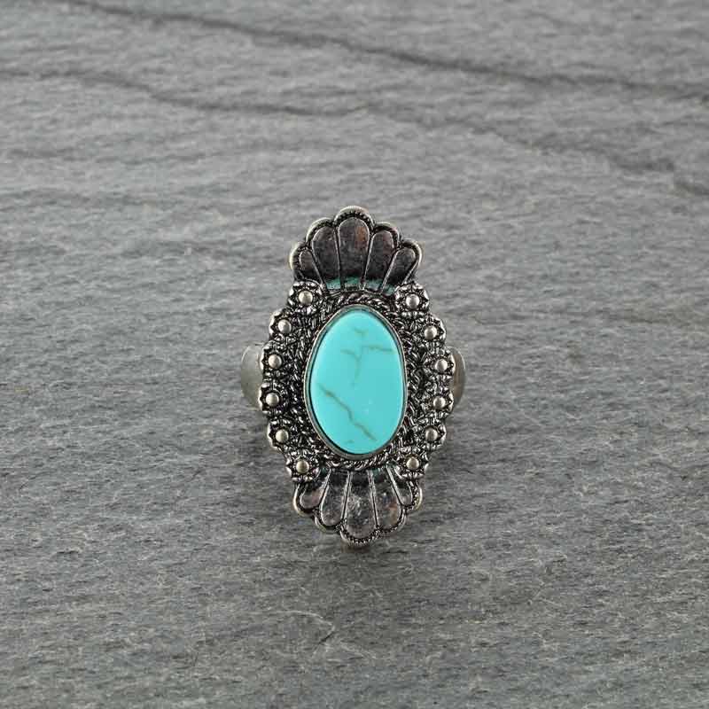 Western Turquoise Stretch Ring