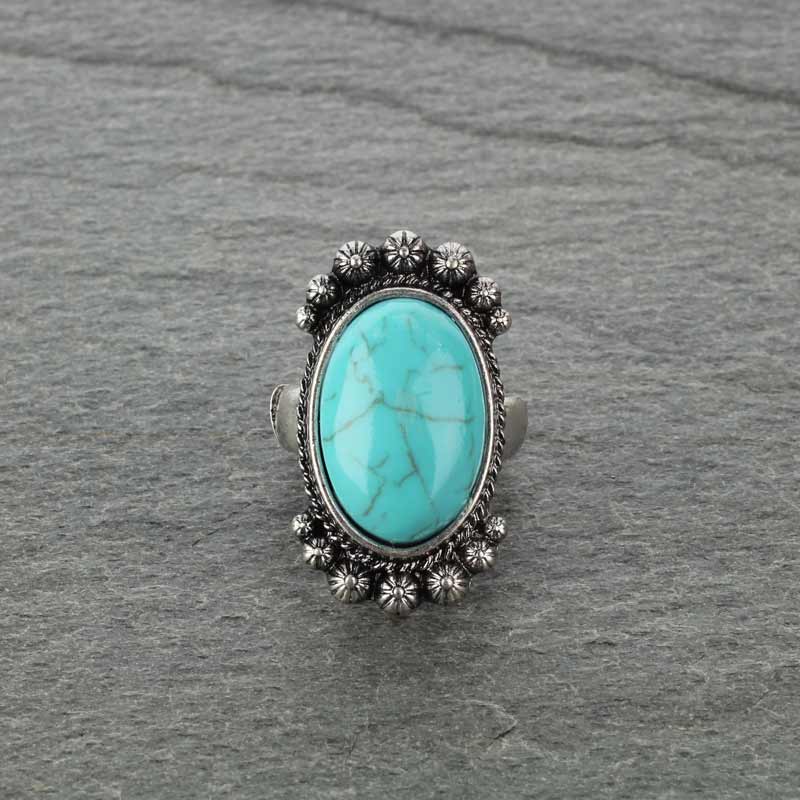Western Turquoise Stretch Ring