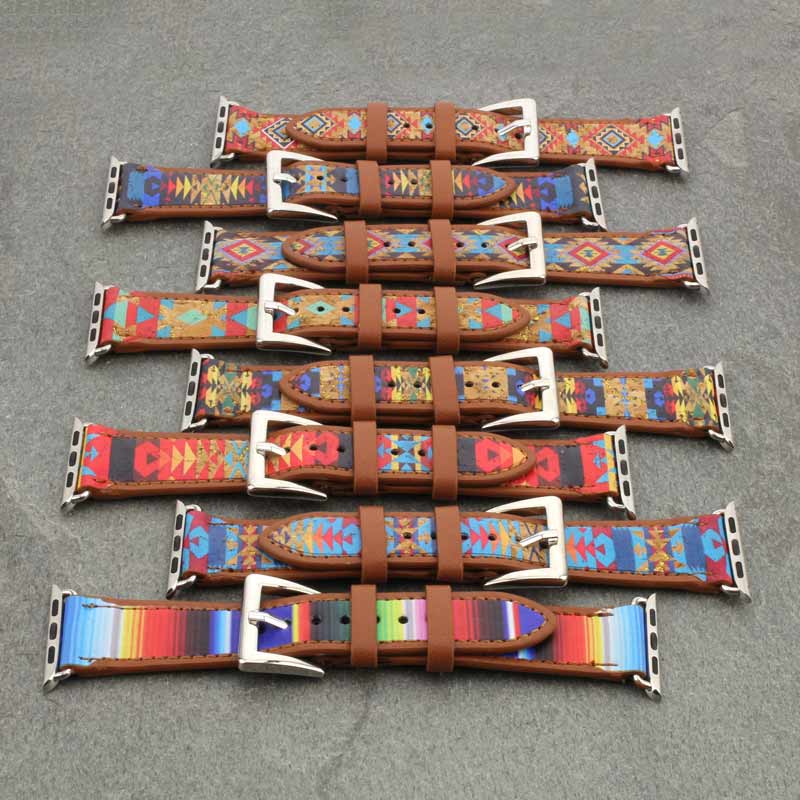 Western Navajo Style Pattern Apple Watch Band - Image 5