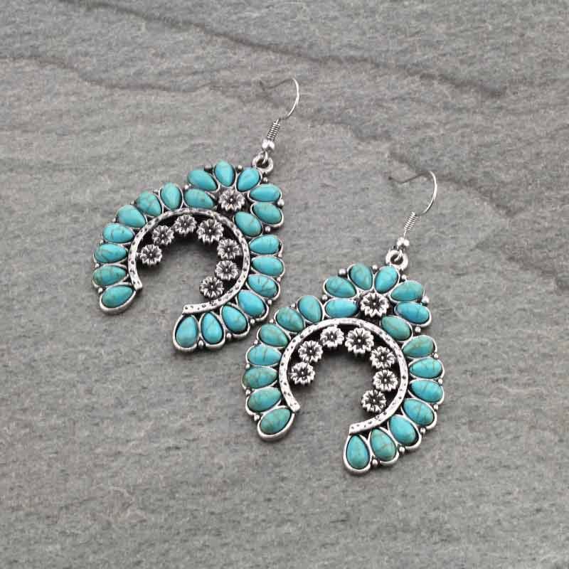 Squash Blossom Fish Hook Earrings