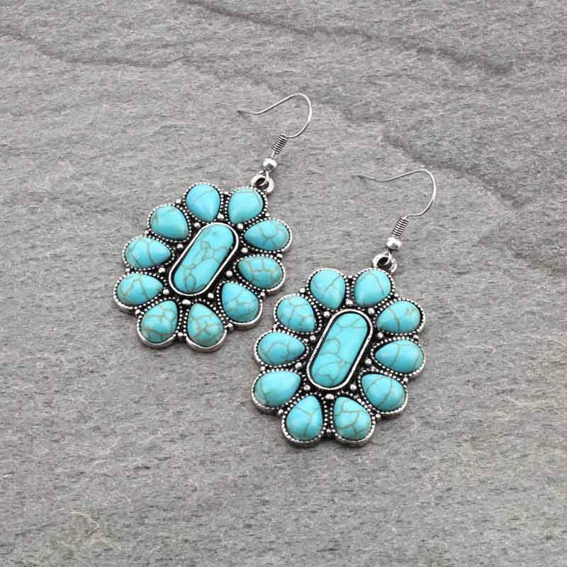 Concho Fish Hook Earrings-DC