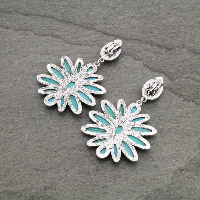 Western Design Stone Clip on Earrings - Image 3