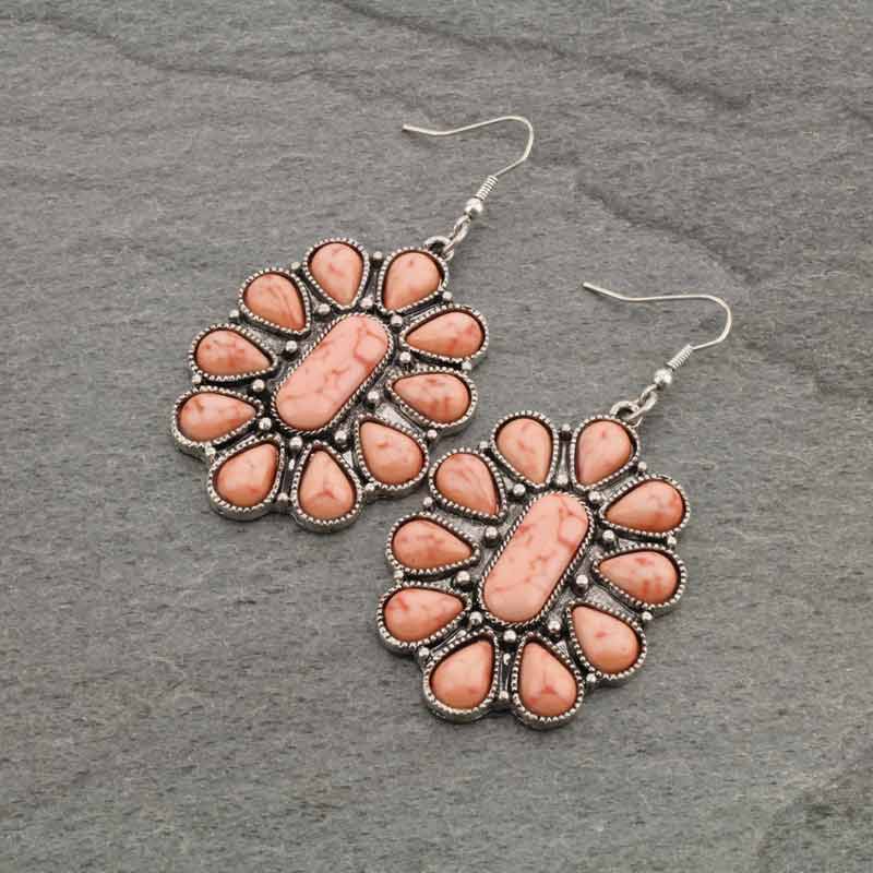 Western Concho Fish Hook Earrings
