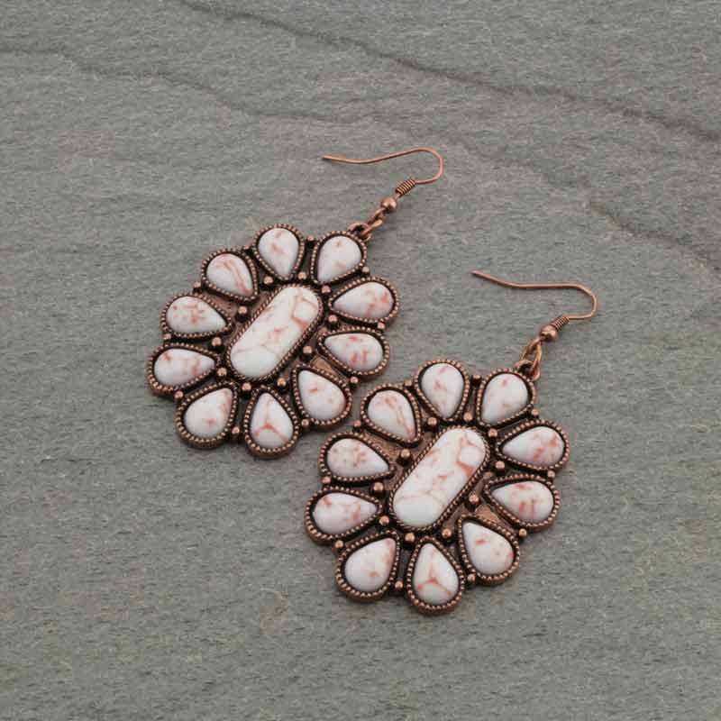Western Concho Fish Hook Earrings