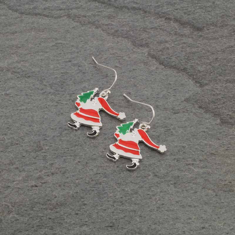 Christmas Santa Claus Fish Hook Earrings