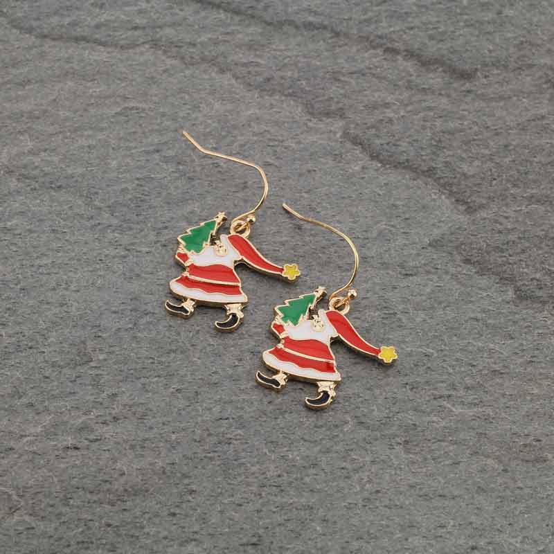 Christmas Santa Claus Fish Hook Earrings