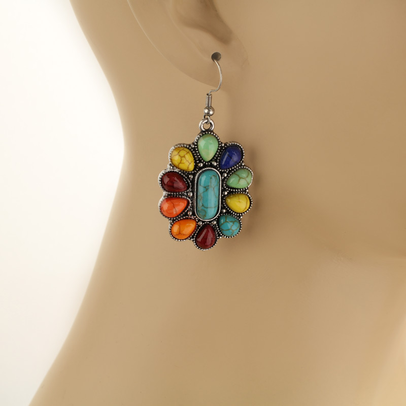 Concho Fish Hook Earrings-DC - Image 2