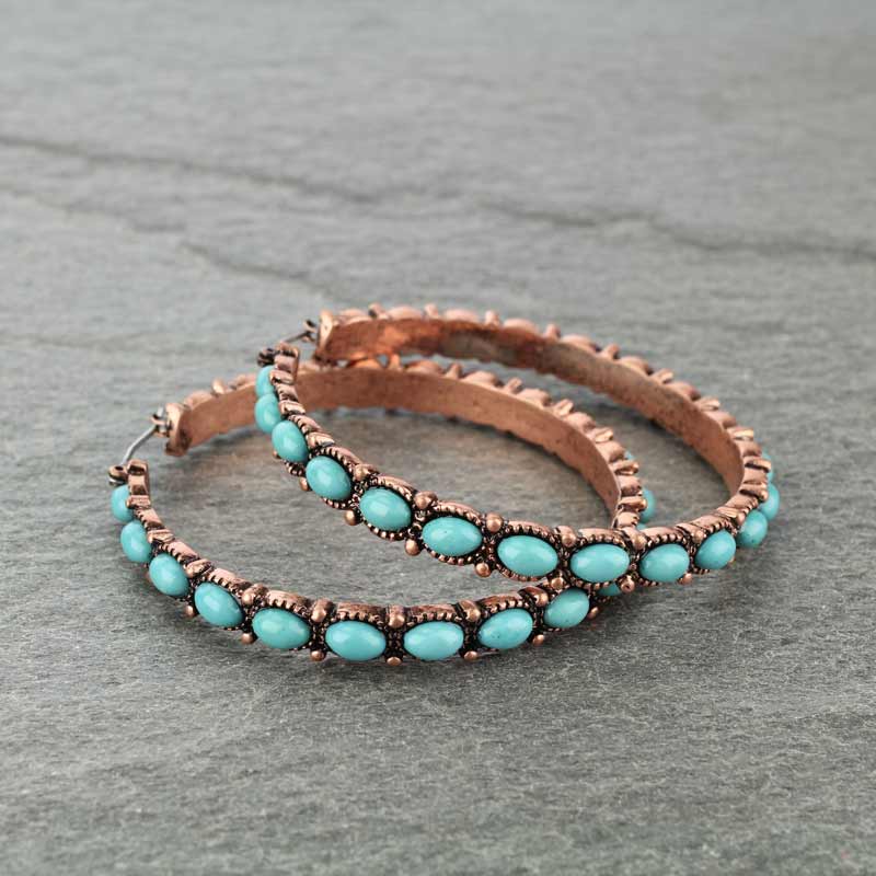 2" Navajo Style Texture Hoop Earrings